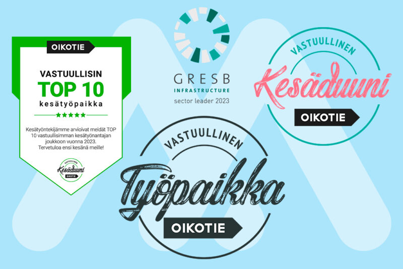 Oikotien logot ja GRESB-logo.